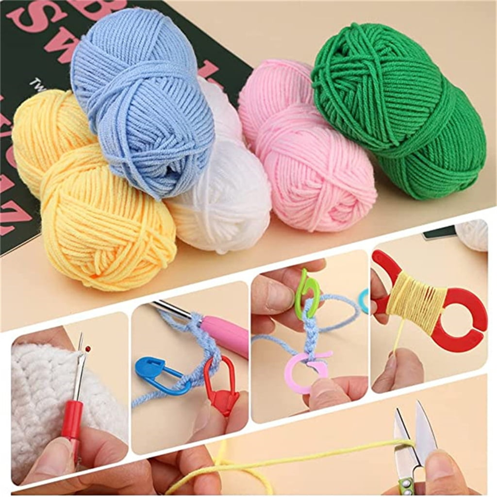 Gieenan Beginner Crochet Kits Include Ergonomic Hooks, Knitting Needle, Sewing Marker