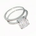thumbnail image 5 of Savannah Wedding Ring Set Sterling Silver Engagement Wing Cz Band Ginger Lyne Collection, 5 of 5