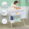 Costway Infant Baby Bath Changing Table Diaper Station Nursery Organizer Storage w Tube
