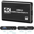 thumbnail image 4 of DIGITNOW 4K Audio Video Capture Card, HDMI USB 3.0, 1080p HD Recording, Microphone Input, Plug-and-Play, Black, 4 of 7