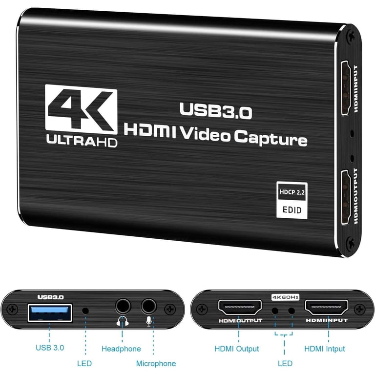 4K HDMI Video Capture Card with USB 3.0 and Microphone Input photo 4