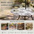 thumbnail image 6 of Round Outdoor Tablecloth with Umbrella Hole and Zipper, Black Palm Tree Tablecloth with Elastic Waterproof, Tropical Summer Botanical Forest Modern Patio Table Covers for 55" - 60" Pool Tables, 6 of 9