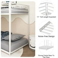 thumbnail image 4 of Bellemave Twin over Twin Size Metal Bunk Bed Frame 2 Bunk Bed Frame with Interchangeable Ladder and Guardrails Space Saving Noise Reduced Twin Low Bunk Bed for Teens  (White, Twin over Twin), 4 of 11