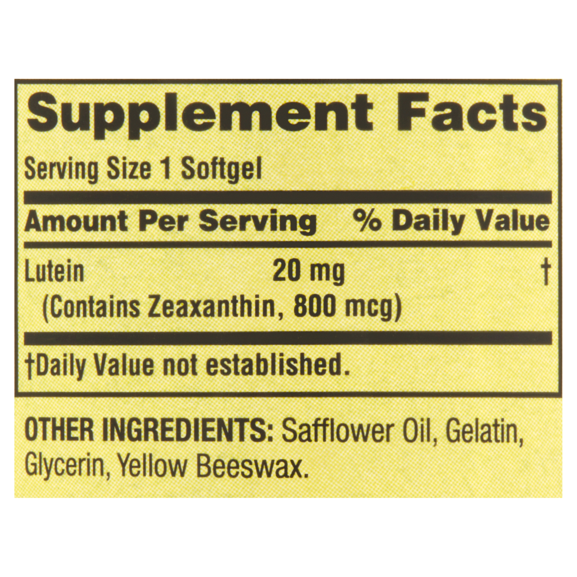 Spring Valley Lutein with Zeaxanthin Dietary Supplement, 20 mg, 30 Count - image 2 of 8