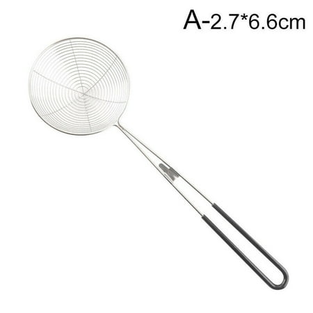 

Stainless Steel Strainer Frying Ladle Spoon With Handle For Kitchen Deep Fryer