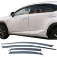 thumbnail image 4 of Window Visor Compatible with 2015-2021 Lexus NX200t NX300 NX300h AZ10, Injection Polycarbonate with Chrome Trim Rain Guard Wind Deflector 4PCS by IKON MOTORSPORTS, 2016 2017 2018 2019 2020, 4 of 4
