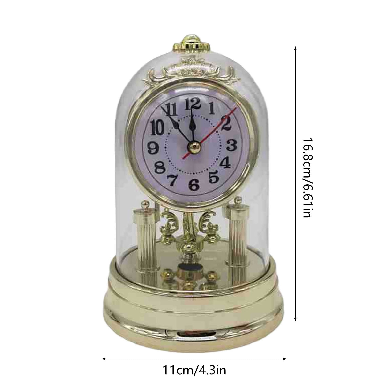 Retro European Operated Table Clock Desk Alarm Clock with Clear Clock Cover Desktops Mantel Clock Home Decors