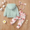 thumbnail image 3 of PatPat Baby Clothes for Girls Long-sleeve Floral Hoodie Pants and Headband Set,12-18 Months, 3 of 8