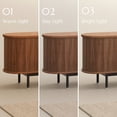 thumbnail image 5 of POVISON-70.87"Mid-Century Modern Matte Sintered Stone Tabletop TV Stand,Walnut Color Tambour Door Media Console,Rolling Door TV Console, 5 of 9