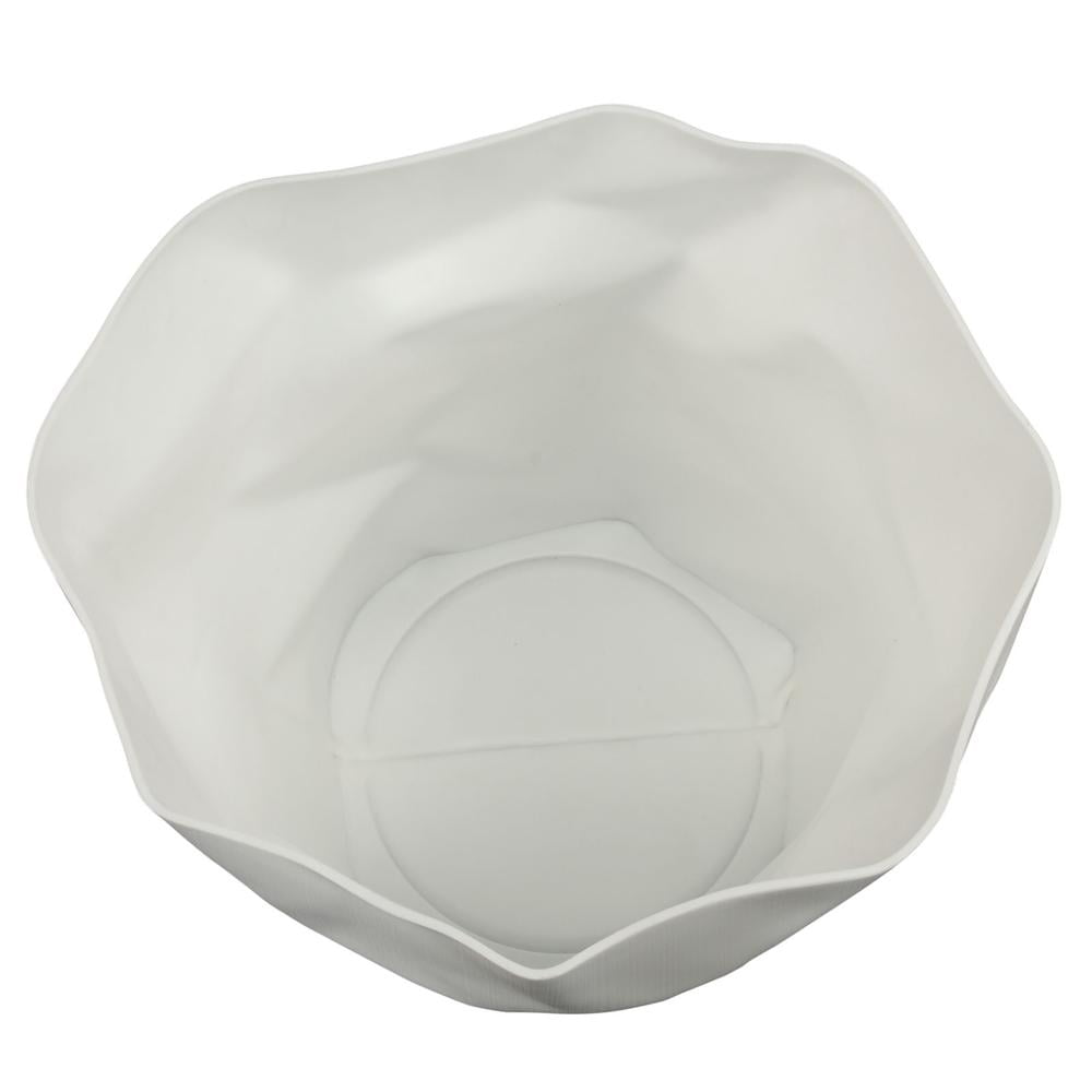 Modway Lava Modern Durable Plastic Trash Bin in White Finish