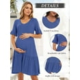 thumbnail image 2 of Women's Summer Maternity Dress Ruffle Short Sleeve Maternity Clothes, 2 of 5