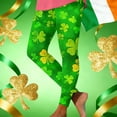 thumbnail image 2 of Hxshgdsn St Patricks Day Leggings for Women Shamrock Yoga Pants Trendy Style Soft Workout Long Pant Green M, 2 of 6