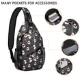 thumbnail image 2 of Sling Backpack,Black Christmas Snowman Pattern Sling Bag with Water Bottle Holder,Waterproof Sling Bag for Men/Women with Headphone Jack for Hiking,Travel, 2 of 6