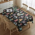 thumbnail image 2 of Black Princess Castle Rainbow Pattern Rectangle Tablecloth 60"x84",Waterproof Polyester Rectangle Table Cloth, Wipeable Spillproof Polyester Tablecloth for Dining, Camping, Indoor and Outdoor, 2 of 5