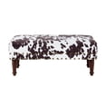 thumbnail image 4 of Designs4Comfort Cow Print Bench with Nailheads in Brown and White Fabric, 4 of 7