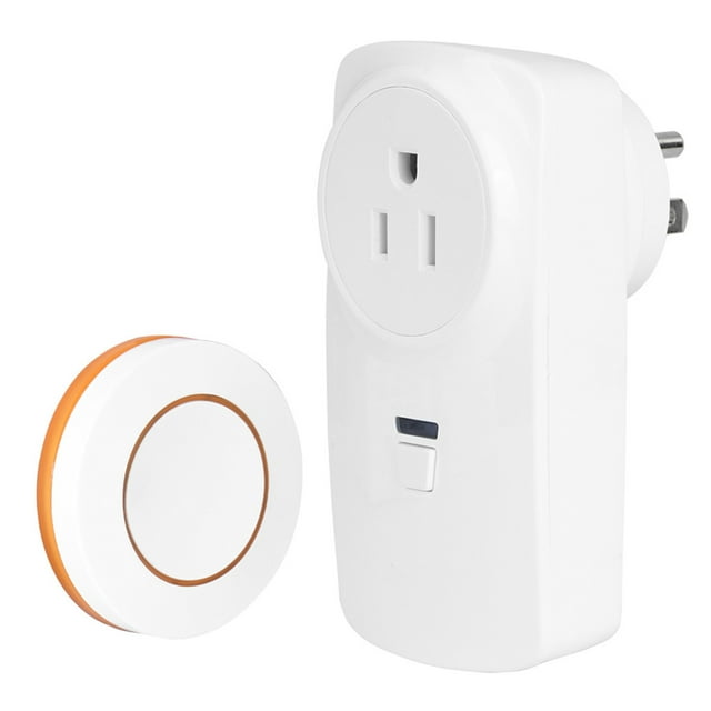 Wireless Socket, Reliable Stable Remote Control Outlet, Practical Garage Industry For Home Appliance Office Orange Remote Control US Plug 250V