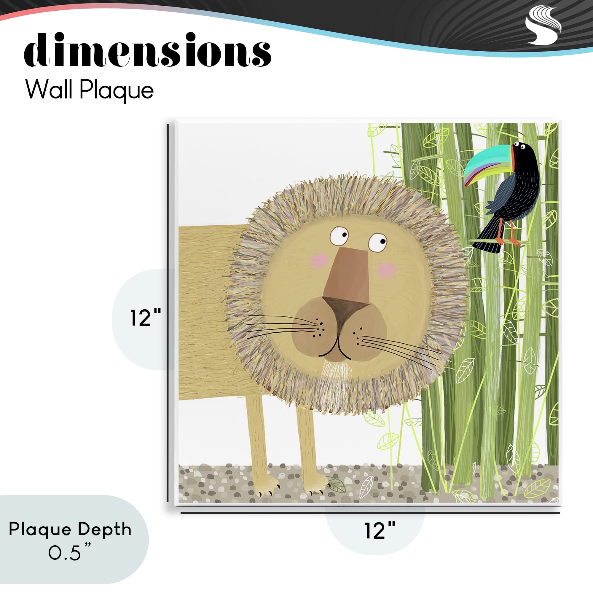 Stupell Industries Lion with Bamboo Trees & Toucan Wall Plaque Art, design by Carla Daly