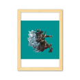thumbnail image 1 of Caballo marino insolente Cuadro de madera decorativa marco de casa A4, 1 of 3