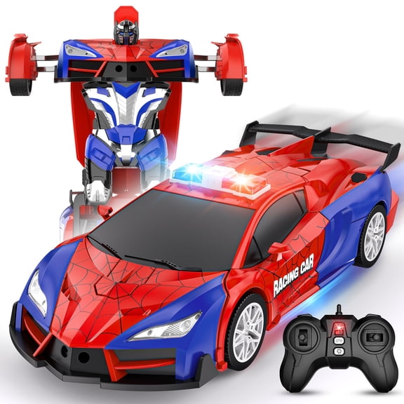 Coche de control remoto Febyhim, 2,4 GHz, juguete transformador a escala 1:18