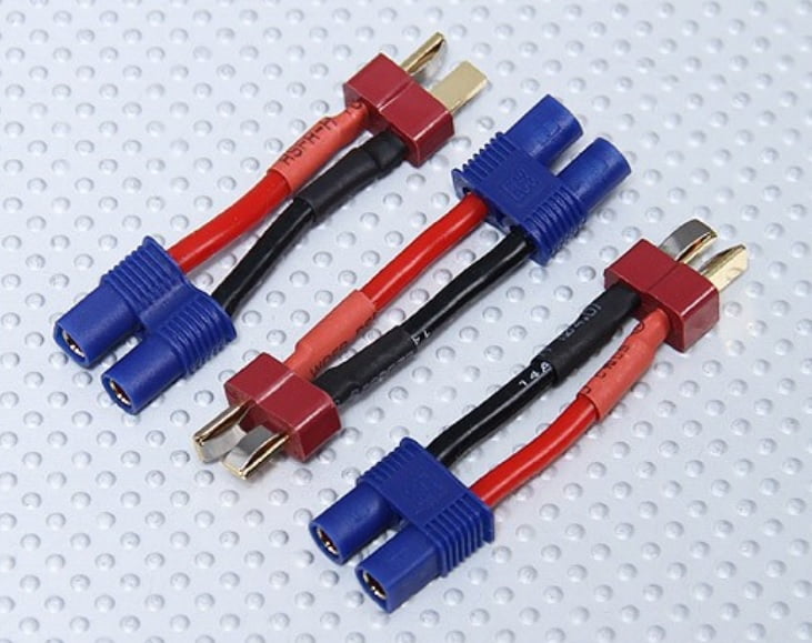 HobbyFlip Deans TConnector Plug Male to EC3 Female Battery Adapter