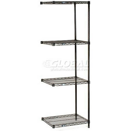 

Nexel Black Epoxy 5 Tier Wire Shelving Add-On Unit 60 W x 14 D x 74 H