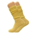thumbnail image 5 of Colorful Slouch Socks 3 Pairs Scrunch Knee Socks Shoe Size 5-10 (White-Forest Green-Limone), 5 of 11