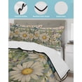thumbnail image 3 of Full Size Quilt Bedding Set, Vintage Daisy Floral Reversible Summer Quilt 3 Pieces, Spring Flowers Botanical Striped Beige Lightweight Bedspreads Coverlets with 2 Pillow Shams for All Seasons, 3 of 5