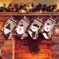 thumbnail image 4 of UYUH Christmas Stocking with Name, 18 inch Deer Gnome Santa Snowman Stockings, Burlap and Plaid Xmas Stockings for Family Kids, Holiday Decor, 4 of 6