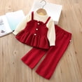 thumbnail image 7 of ITSAME Girls 2-Piece Long Sleeve Peplum Top and Pants Set Fall Winter Casual Knit Clothing Outfit Wine Size 7, 7 of 7