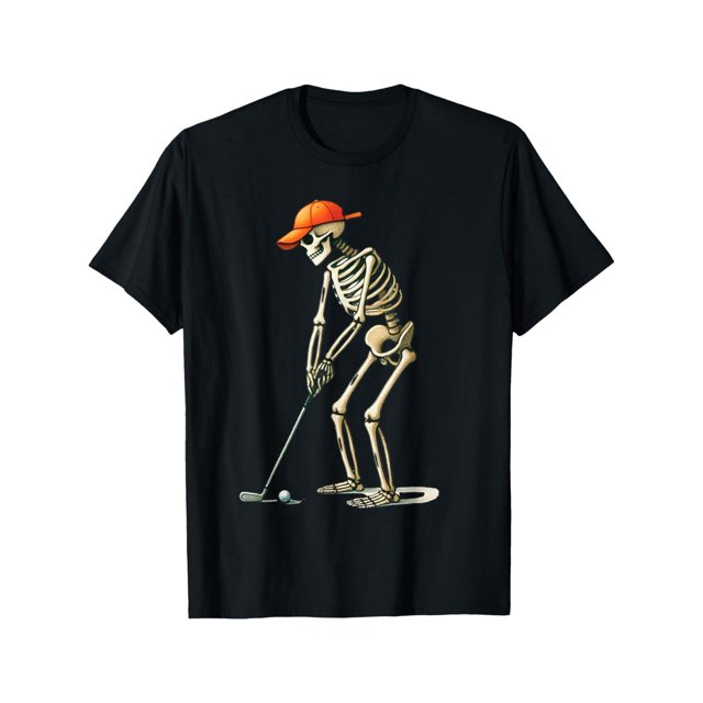 Camiseta de Halloween con esqueleto de golfista, jugador de golf, divertida camiseta para papá y hombre.