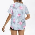 thumbnail image 4 of Youyipin Womens Tops Womens Hawaiian Shirt Soft Cool Summer Hawaii Shirts Floral Tropic Print V Neck T-Shirt Short Sleeve Button Up Tops Beach Vacation Clothes For Women, 4 of 6
