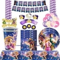 thumbnail image 2 of Disney Tangled Rapunzel Princess decoraciones para fiestas, vasos de papel desechables, platos, Pancarta, globos para niñas, suministros para fiestas de cumpleaños, 2 of 4