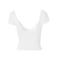 thumbnail image 4 of Gupgi Women Deep V Neck Tops Casual Short Sleeve Low Cut Slim Fit T-Shirts, 4 of 6