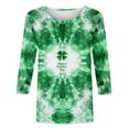 thumbnail image 2 of Mceream St Patricks Day Shirt Women 3/4 Sleeve T Shirts fashion Funny Green Shamrock Printed Graphic Saint Patrick's Tee Holiday Tops Ladies St Patricks Day Tshirts Green XL, 2 of 5