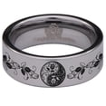 thumbnail image 2 of Floral Yin Yang Tungsten Carbide Ring, 2 of 6