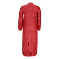 thumbnail image 6 of ZHOUCHANKIDS Women's Lace Top Short Front and Long Back Elegant Shirt Long Sleeve Asymmetrical High Low Dress Cover-Up Red XXXL, 6 of 6