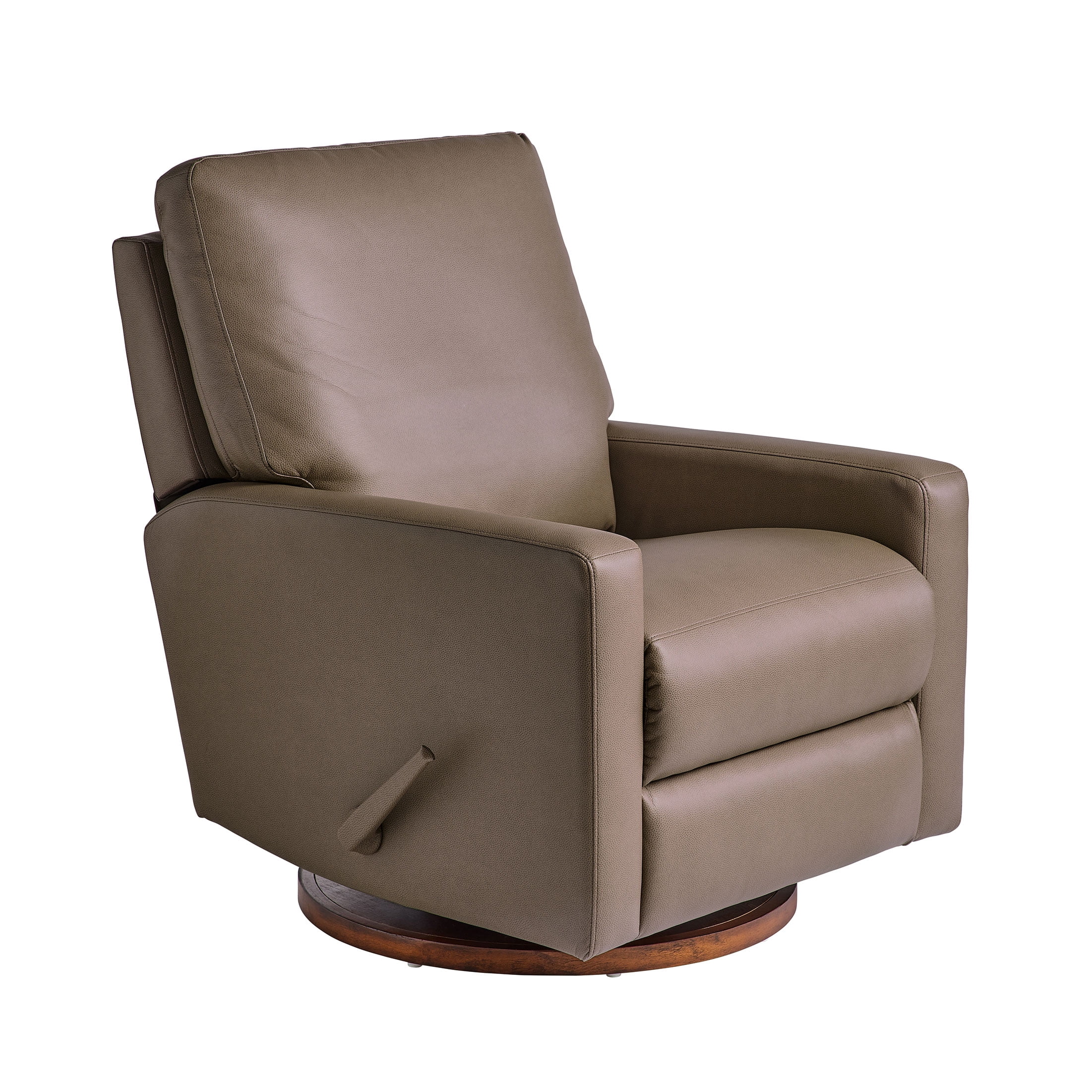 Better Homes & Gardens Modern Farmhouse Swivel Glider Recliner, Taupe Faux Leather