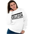 thumbnail image 3 of Ex Was Cellfish Selfish Cell Phone Women Plus Size Crewneck Sweatshirt Brisco Brands 2X, 3 of 5