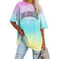 thumbnail image 2 of Womens Plus Size T Shirts Fashion Los Angeles Tie Dye Graphic Printed Short Sleeved Tops Summer Casual Trendy Loose Fit Tee Blouses, 2 of 4