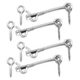 thumbnail image 3 of 4 pestillos de resorte con gancho y ojo de alambre para puerta, herrajes compactos y resistentes de acero inoxidable para puertas de baño y granjas., 3 of 9