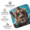 thumbnail image 3 of Vsdgher Hawaiian Swimming Lion Leather Coasters for Drinks, Durable Drink Coasters 4 Set for Tabletop Protection, Luxurious Home Décor and Housewarming Gift ( {designName})Square, 3 of 6