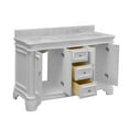 thumbnail image 2 of Katherine 60" Double Bathroom Vanity with White Cabinet and Carrara Marble Top, 2 of 6