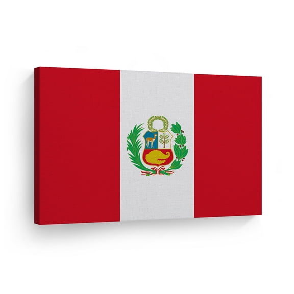 Smile Art Design Peru Flag Canvas Wall Art Print Country Flags Office Living Room Dorm Bedroom Kitchen Man Cave Sports Club Bar Decor Modern Home Decor Made in USA - 30x40