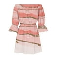 thumbnail image 4 of RYDCOT Robe à Épaules Dénudées à Manches Courtes Été Robes Bohèmes pour Femmes 2024 Imprimé Manches Évasées Robes d'Été de Vacances Robes de Plage Sélections Éclair, 4 of 5