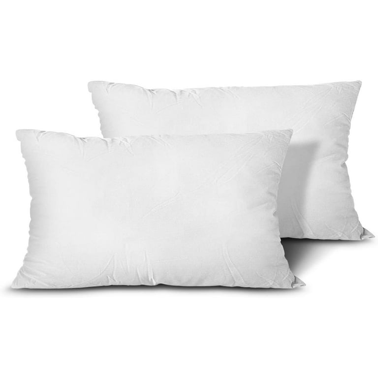 Elegant Comfort 12 x 20 Throw Pillow Inserts - 2-PACK Pillow Insert  Poly-Cotton Shell with Siliconized Fiber Filling - Square Form Decorative  for