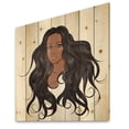 thumbnail image 2 of Designart 'Portrait Of Afro American Woman XV' Modern Print on Natural Pine Wood, 2 of 5