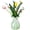 Green, variant on White Ceramic-Look Flower Vase, Minimalist Boho Decorative Vase for Table Centerpieces, Living Room, Office, Wedding & Farmhouse Home Decor