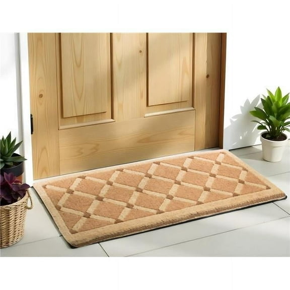 HomeRoots 573938 18 x 47 in. Brown Coir Outdoor Handmade Door Mat