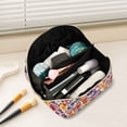 thumbnail image 2 of FORMRS Makeup Bag Travel Cosmetic Organizer for Women Fold Flat Zipper Pouch with Handle, Colorful Flowers Pattern, 2 of 8