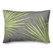 Creative Products Palm Leaves Gray 14 x 20 Indoor / Outdoor Pillow